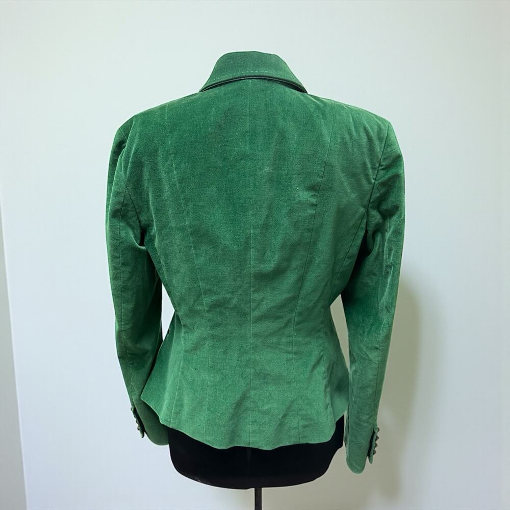 Tahari Womens Blazer Green 6 Velvet Business Office Formal Career Work Corporate - Picture 6 of 12